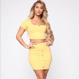 Yellow skirt set